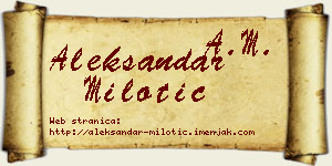 Aleksandar Milotić vizit kartica
